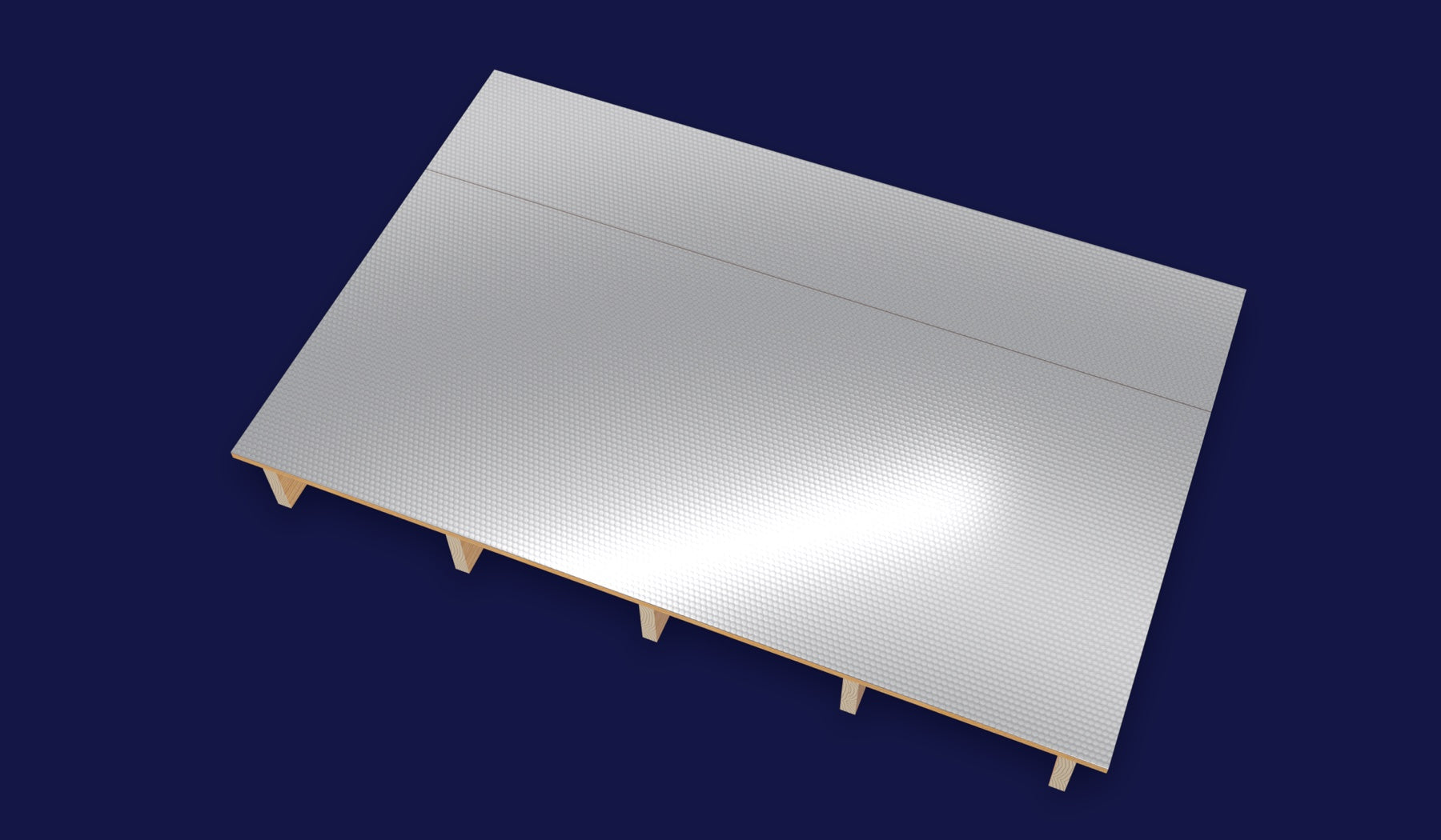 Reflectiva Multistrat întinsă pe podina planșeului de lemn, cu aluminiul în sus