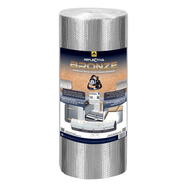 Reflectiva BRONZE — folie și membrană termoizolantă reflectivă, barieră de vapori, izolație pod, 40 m² - Isoflect Insulation