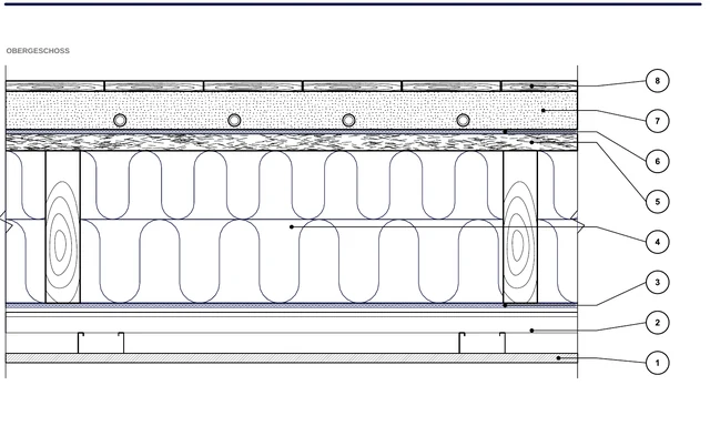 CAD-Detail ISO-PLA-03: Holzbalkendecke zwischen den Geschossen — Variante mit Wolle
