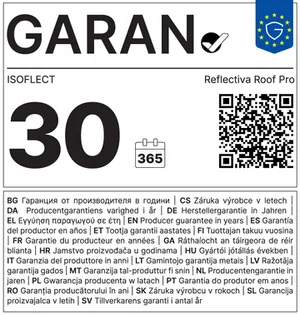 Garantieetikett Roof Pro