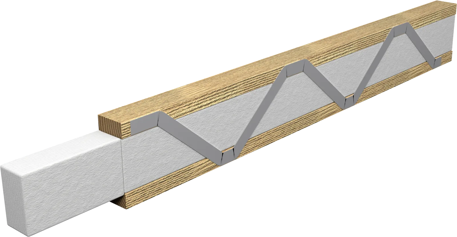 Posi Joist-Träger PS10 mit Wolle-Platte zwischen den Gurten